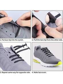 16pcs/Set No-Tie Elastic Shoelaces - Heavy-Duty Stretchable Laces For Sneakers, Boots, Sneakers - All-Season, Easy On/Off, & (For, Casual Wear) - Simple, Comfortable, And Fashionable Elastic Laces - Multicolor - View 10