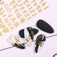 TendenciaStiker Uñas 12 Plantillas Letras Goticas Números AbecedarioCalidad premium - 1 - Ver 4