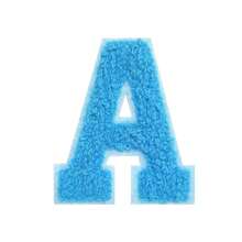 1/26 片装全新雪尼尔多色字母 A-Z 刺绣贴片，可熨烫/缝纫，DIY 装饰贴花，适用于衣服、连衣裙、帽子和牛仔裤 - 藍色 - 查看 17