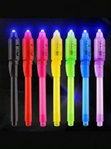 5支随机颜色隐形墨水笔，带LED紫外线灯，圆珠笔，可用于书写秘密信息，马克笔，玩具和游戏，美术用品，玩具，儿童玩具，情人节礼物，女孩配饰，返校季