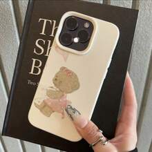 1pc TPU Material Cute Pink Skirt Bear Pattern Phone Case Compatible With IPhone 17 Pro Max/17/16 Pro Max/15/13/12/11, S20 FE/A15/S24/A55, Redmi Note 11/Note 12/Note 13 Pro, Full Coverage Anti-Drop Soft Protective Phone Cover - White - View 2