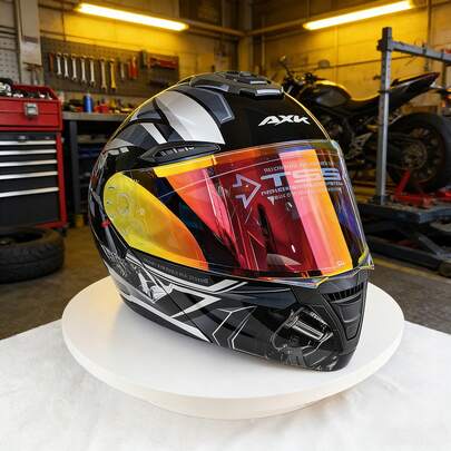 Motorcycle Full Face Helmet, Dual Lens Anti-Fog, All Season Use, Colorful / Transparent Multi-Lens, Comfortable Lining, Safety Helmet