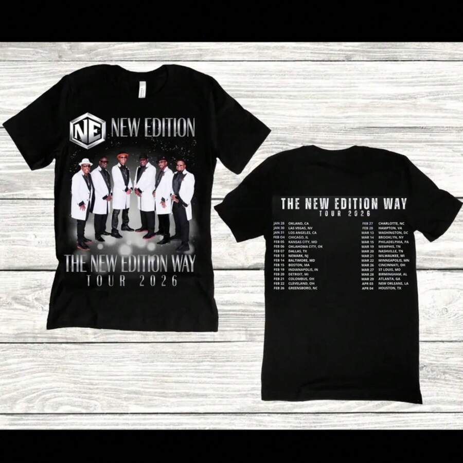 Meghan Trainor The Get In Girl Tour 202NE The New Edition Way Tour 2026 T-Shirt (Front And Back) Toni Braxton - 黑色 - 查看 1