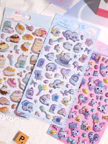 3D立体可爱贴纸，精致装饰贴纸，采用海绵和塑料材质制成。两种款式可选。可用于制作贴纸簿、笔记本、冰箱贴，以及DIY手机壳装饰。也适用于家庭聚会、生日派对、圣诞节等各种场合。推荐作为礼物送给朋友和孩子。 - 彩色 - 查看 2