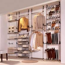 Telescopic Wardrobe System With Rods Aluminium - 銀色 - 查看 4