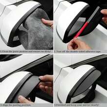 Car Rearview Rain Eyebrow Shield,Car Mirror Rain Protector,Mirror Visor Guard For Truck And SUV(Carbon Fiber,2Pack) - Transparent-2PC - View 6