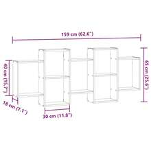 Larryhot Scaffale a Parete Rovere Nero 159x18x65 cm in Truciolato, Facile da assemblare, dall'estetica elegante e raffinata, pratica per riporre gli oggetti, la scelta ideale per l'organizzazione e la decorazione domestica - nero - Visualizzare 10