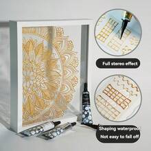 Pulpen Garis Luar 3D Tahan Air Premium 20g untuk Seni & Kerajinan DIY - Sempurna untuk Permukaan Kaca, Akrilik & Keramik - MultiWarna - View 2