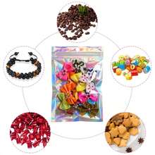 100pcs Holographic Self-Sealing Bags, Suitable For Jewelry And Gift Packaging, Colorful OPP Bags, Thickened DIY Clear Storage Bags, Sealable Bags, Multi-Purpose Storage Bags, Jewelry Gift Boxes And Packaging Accessories