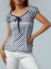 Camiseta rosa de lentejuelas para mujer, top brillante de manga corta con purpurina, camiseta brillante para fiestas de verano, blusa elegante para salir de noche o a discotecas - Blanco y Negro - Ver 2