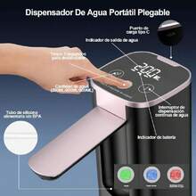 Dispensador De Agua Automatico, Dispensador De Agua Eléctrico, Mesa Y Cubo De Doble Uso, Pantalla TáCtil Inteligente, 3 Niveles De Salida De Agua, Negro,37424571 - Naranja Coral - Ver 2