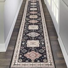 Pauwer Hallway Runner Rug Washable Rugs Runner Non Slip Carpet Runner Boho Farmhouse Vintage Throw Area Rugs Floor For Kitchen Laundry Room Entryway Bedroom Bathroom Christmas Hallway Runner Rug - màu đen - Xem 13
