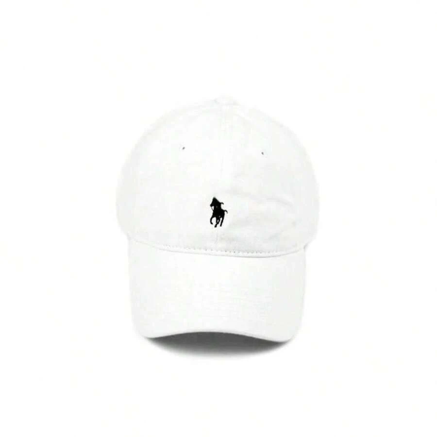 Men's Embroidered Small Fashion Cap, Washed Duck Tongue Style, Outdoor Sunscreen - White - View 1