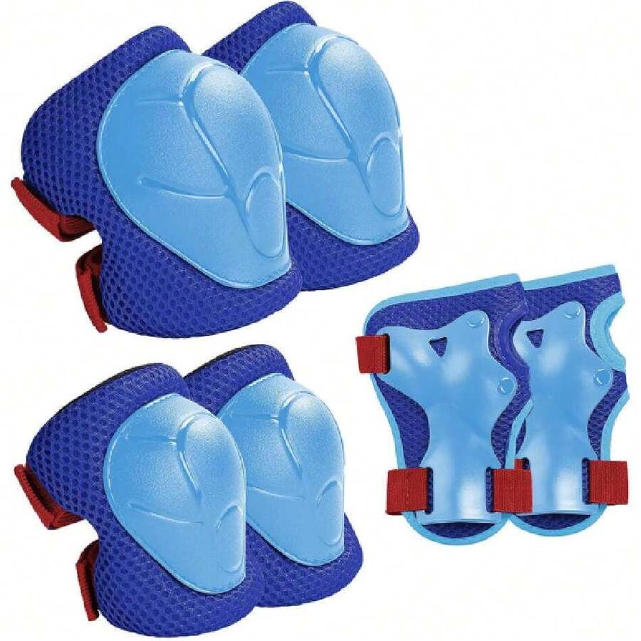 Kit de Rodilleras para Patinaje, Codo y Mano 6pcs, Protección Patinaje, Proteccion Patin, Conjunto de Protectores para Niños y Adultos para Patinaje, Corredora de Maniobra y Ciclismo,37410246 - Azul menta - Ver 1