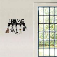 HELLOYOUNG 1pc "Warm Home" Key Holder, Heavy Duty Metal Entryway Organizer Rack With Crossbar. 5.91 Inch Modern Wall Hooks For Hanging Keys And Hats, Durable For Indoor/Outdoor Use, Ideal Housewarming Gift, Suitable For Room Decor - Multicolor - View 5