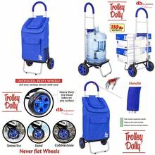OdwmwhuhTrolley Dolly Blue Foldable Shopping Cart For Groceries With Wheels And Removable Bag And Rolling Personal Handtruck Standard - Màu xanh lam - Xem 7