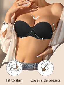 Peach Girl Black Half Cup Sexy Lace Bra For Small Bust, Removable Padded Underwire Bra - Black - View 8