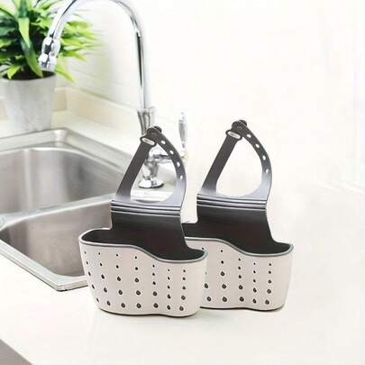 Double Layered Kitchen Sink Basket, Durable Drain Rack Storage, Utensil Drying Organizer, Suitable For Home, Kitchen, Bathroom Use, Space Saving Household Design, Easy To Install, Multifunctional (Christmas Gift)