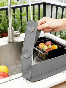 超长 20.5 英寸硅胶防溅垫和水槽垫，速干设计，防滑、防刮擦、防溅屏障，多功能厨房和浴室水槽保护垫，可用洗碗机清洗，易于清洁，水槽垫。