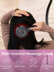 1pc Multi-Function Massage Comb, Electric Massage Brush, Home Scalp Stimulator, Red Light Anti-Hair Loss Hair Brush - Deep Scalp Massage, 3 Modes, Personal Care Device, Gift For Lover, Birthday Gift, Halloween Gift - Multicolor - View 6