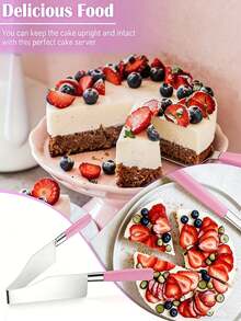 1个不锈钢蛋糕夹创意蛋糕切割器蛋糕切割厨房烘焙小工具，蛋糕切割器/馅饼切割器/糕点切割器，适用于婚礼、生日、派对，蛋糕切片器，可均匀切割蛋糕、馅饼