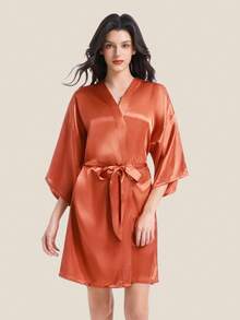1pc Adult Party Mis Quince Anos Elegant Embroidered Robe - Orange - View 5