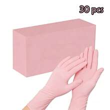 30pcs Pink 12-Inch High Quality, Durable, Thick Nitrile Disposable Gloves, Waterproof, Ideal For Kitchen, Dishwashing, Cleaning, Tattoo, Salon, Hair Dye, Hotel, Pet Care, Household Cleaning - 12-inch Pink (30 Pieces) - View 11