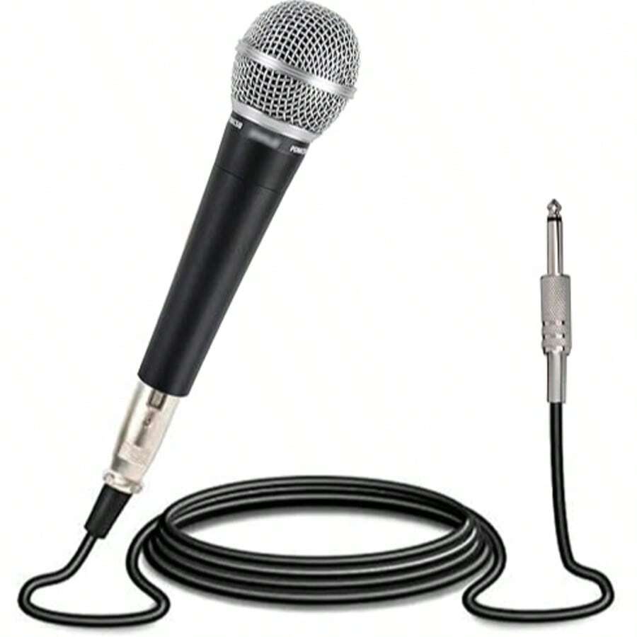 A High-Quality Handheld Wired Microphone With A Heart-Shaped Pickup Pattern, Providing Clear Sound Pickup, Is Perfect For Speeches. - Black - View 1