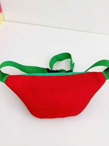 1pc Girls' Contrast Polka Dot Nylon Zipper Closure Cute Fanny Pack/Waist Bag, Suitable For Daily Use All Seasons