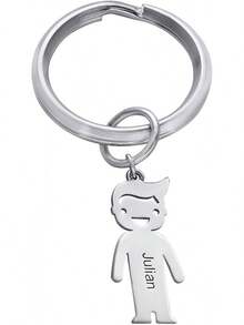 Collar con nombre personalizado para niños, llavero de plata esterlina - Encanto personalizado grabado para niño/niña - Regalo de Navidad - 1 encanto - Ver 1