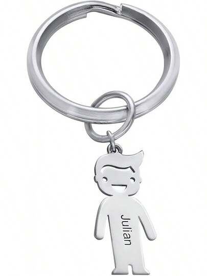 Collar con nombre personalizado para niños, llavero de plata esterlina - Encanto personalizado grabado para niño/niña - Regalo de Navidad