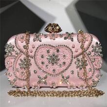 Evening Clutch Bag, Hand-Embroidered With Pearls And Rhinestones, Women's Shoulder Bag. - 黑色 - 查看 2