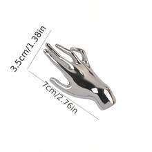 A Metal Smooth Three-Dimensional Palm Brooch, European And American Fashion Suit Sweater Accessories Pin, Suitable For Daily Wear - Bạc - Xem 4