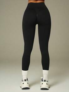 UONNOU Viral Sculpting Leggings | High Waist Tummy Control Yoga Pants - Black - View 10