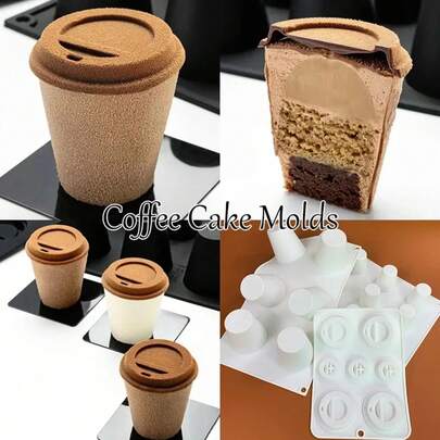 Molde de silicona con forma de taza de café, utensilio de cocina para hornear postres, Mousse de Chocolate y pasteles