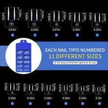 TendenciaTips Press On Tips Para Pies 100 Piezas Cristal LisaCalidad premium - Cristal - Ver 5