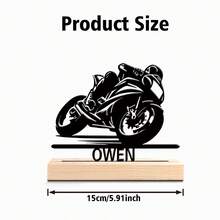 Fashion Personalized Custom Motorcycle Silhouette Custom Biker & Car & Halloween Pumpkin Metal Art With Wooden Base Tabletop Decoration Unique Personalized Gift For Men - Perfect For Home, Office, Cafe Decor - Ideal For Valentine's Day, Christmas, New Year, Thanksgiving Home Decor And Accessories Halloween Decorations Christmas Gifts, Souvenirs, Reusable, Adorable, High-Quality, Office Decor, Elegant Living - Black - View 33