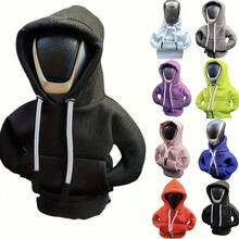 1 Four-Season Versatile Car Transmission Rod Hoodie, Mini Car Transmission Rod Cover Hoodie, Car Transmission Rod Cover, Cold-Proof In Winter, Sweat-Absorbing In Summer, Cute And Charming - Black - View 1