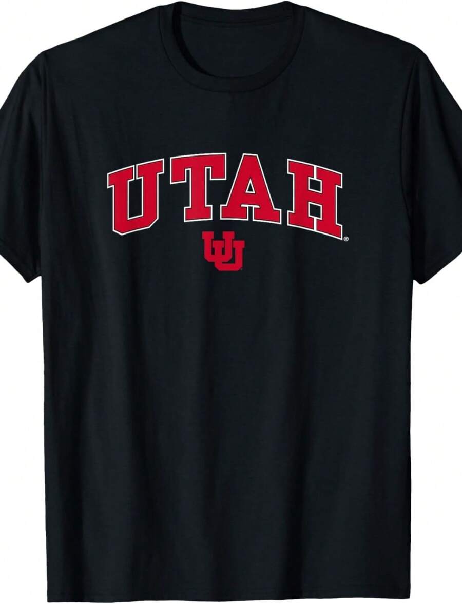 Utah Utes Arch Over Black Officially Licensed T-Shirt Small - màu đen - Xem 1
