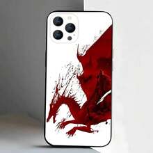 Funda de teléfono Dragon A-Age Inquisition compatible con  17,16,15,14,13,12,Pro,Max,Plus,E,SE4,Air,Mini, caja suave negra, cubierta compatible con funda de  17 pro max, funda de  17 pro, funda de  17, funda de  16 pro max - z4 - Ver 4