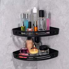 2pcs Corner Shower Shelf No Drilling Bathroom Shelves Shower Caddies Adhesive Bath Corner Shelf Wall Mounted Bathroom Shower Caddy Organizer Bathroom Accessories - Silver - View 9