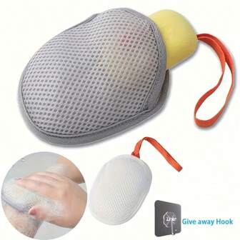 Conjunto de 3 Sacos de Sabonete Criativos em Formato de Sanduíche | Inclui Gancho Simples | Saco para Sabonete Esponja de Limpeza com Espuma Rica | Escova de Banho e Ferramenta de Limpeza | Spa | Perfeito para Higiene Pessoal e Artigos de Banheiro | Presente Ideal para Festas