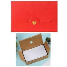 10pcs/Pack Mini Greeting Card Envelopes, Gold Foil Heart Shiny Paper Envelopes Back To School - 10.5*7CM - View 25