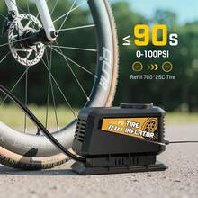 Carsun升级版12V车载空气压缩机及胎压表（300PSI机械式压力表），即插即用机械式车载轮胎充气泵 - 黃色有線機械款(升級款) - 查看 2