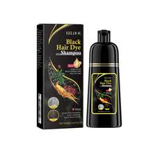 500ml Black Hair Dye Shampoo 3-In-1 - Ammonia-Free Natural Herbal Formula With Polygonum Multiflorum & Ginger, Moisturizing & Long-Lasting (30 Days) - Unisex 16.90oz, Instant Dissolve For Christmas/New Year Gifts - 黑色 - 查看 9