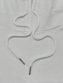 CZRLHYT Áo nỉ nữ dáng rộng có mũ, áo nỉ chui đầu, áo hoodie thời trang, áo dài tay dễ thương có túi. - trắng - Xem 7