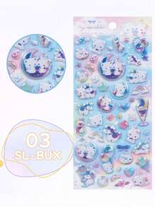 3D立体可爱贴纸，精致装饰贴纸，采用海绵和塑料材质制成。两种款式可选。可用于制作贴纸簿、笔记本、冰箱贴，以及DIY手机壳装饰。也适用于家庭聚会、生日派对、圣诞节等各种场合。推荐作为礼物送给朋友和孩子。 - 彩色 - 查看 6