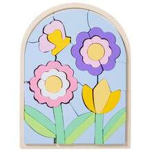 1pc Wooden Rainbow Pattern Cartoon Inlay Board Puzzle Arch Puzzle Board, Suitable For Boys And Girls Aged 3+ - Multicolor - View 12