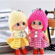 1pcs Cute Small Woolen Hat Confused Doll Palm Doll Doll Key Phone Chain Pendant - Multicolor - View 3