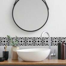 1/2/5 Rolls, 2M, Waterproof, Peel And Stick Waistline Wallpaper, Self Adhesive, Removable, No Residue, Easy Install, PVC, Boho Talavera, Renter Friendly, For Bathroom, Baseboard Trim, Corridor, Floor Edge, Spring Decor, Graduation, Home Decor - Multicolor - View 7
